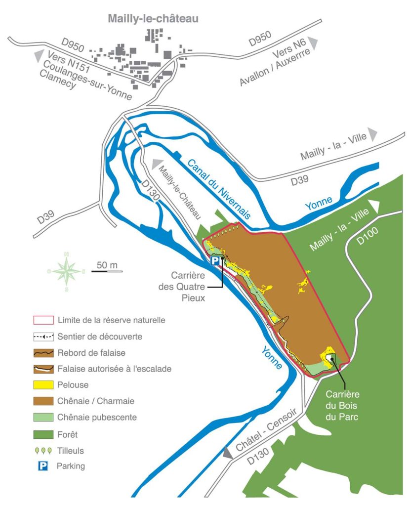 Plan d'accès à la Réserve Naturelle Nationale du Bois du Parc
