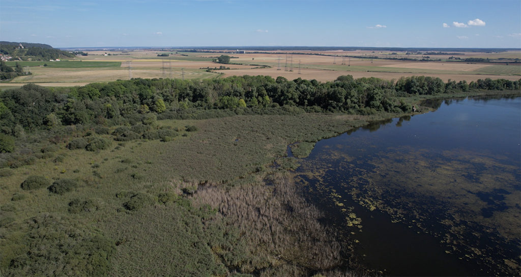 Vue aérienne de l'étang de Marcenay